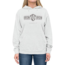 Load image into Gallery viewer, "Iron Sharpens Iron" Shield Unisex Lightweight Hoodie