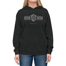 Load image into Gallery viewer, "Iron Sharpens Iron" Shield Unisex Lightweight Hoodie