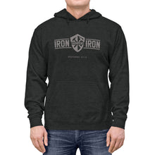 Load image into Gallery viewer, "Iron Sharpens Iron" Shield Unisex Lightweight Hoodie