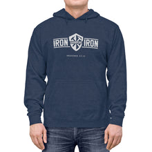 Load image into Gallery viewer, "Iron Sharpens Iron" Shield Unisex Lightweight Hoodie