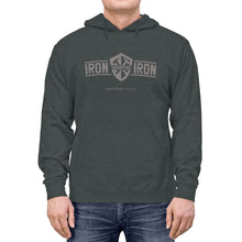 Load image into Gallery viewer, "Iron Sharpens Iron" Shield Unisex Lightweight Hoodie