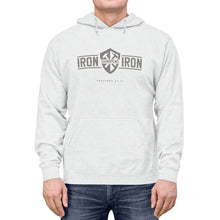 Load image into Gallery viewer, "Iron Sharpens Iron" Shield Unisex Lightweight Hoodie