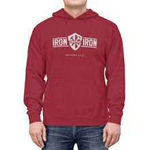 Load image into Gallery viewer, "Iron Sharpens Iron" Shield Unisex Lightweight Hoodie