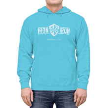 Load image into Gallery viewer, "Iron Sharpens Iron" Shield Unisex Lightweight Hoodie