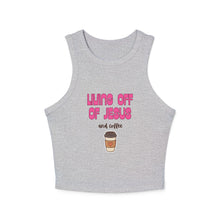 Charger l'image dans la galerie, Racer Tank — "Living Off of Jesus and Coffee" Graphic

