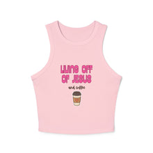Charger l'image dans la galerie, Racer Tank — "Living Off of Jesus and Coffee" Graphic
