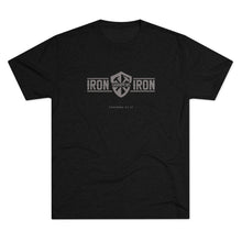 Load image into Gallery viewer, "Iron Sharpens Iron" Shield Men's Soft Tri-Blend Tee
