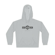 Load image into Gallery viewer, "Iron Sharpens Iron" Shield Unisex Lightweight Hoodie

