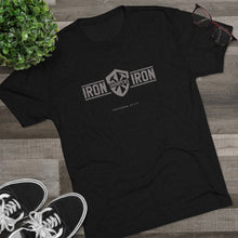 Load image into Gallery viewer, "Iron Sharpens Iron" Shield Men's Soft Tri-Blend Tee
