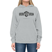 Load image into Gallery viewer, "Iron Sharpens Iron" Shield Unisex Lightweight Hoodie
