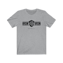 Load image into Gallery viewer, "Iron Sharpens Iron" Unisex Jersey Short Sleeve Tee
